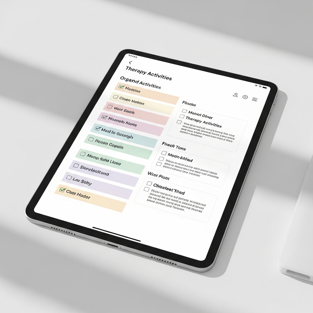 Visualização do Material Terapêutico em Tablet